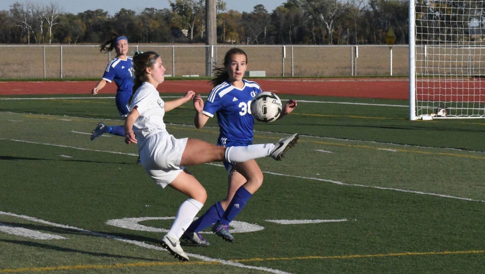 Girls soccer players