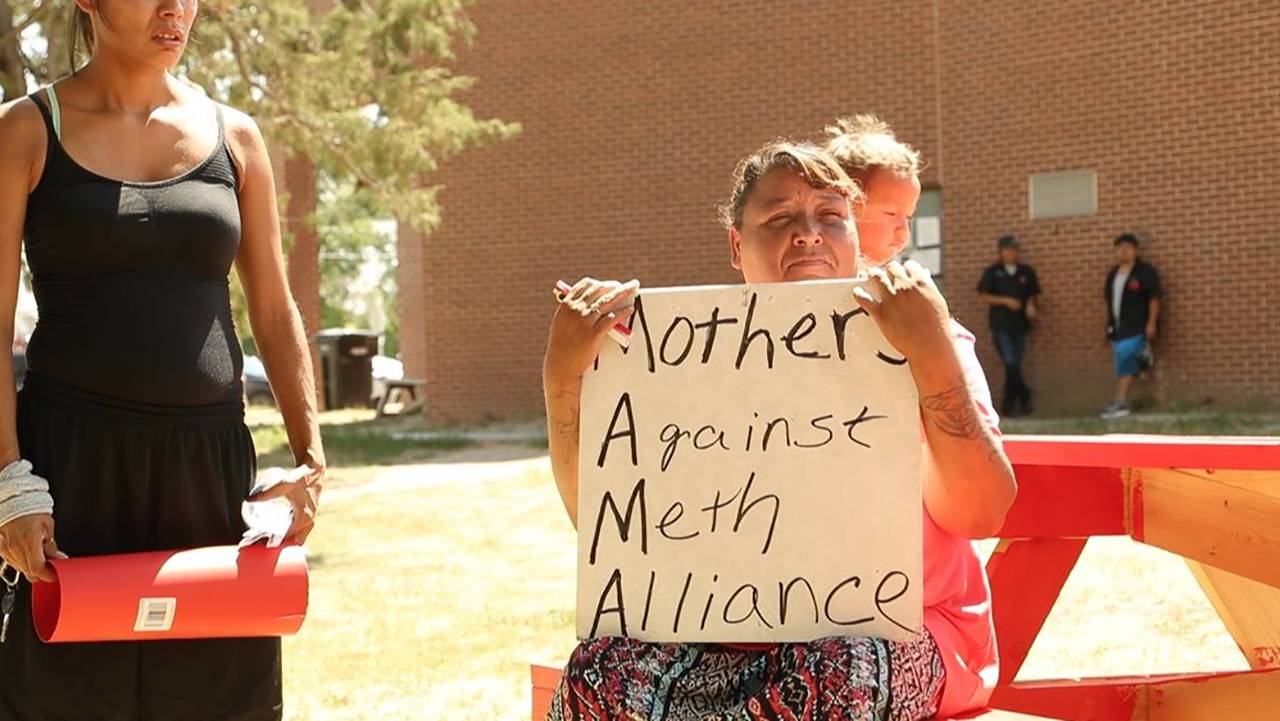 Mothers Against Meth Alliance protester
