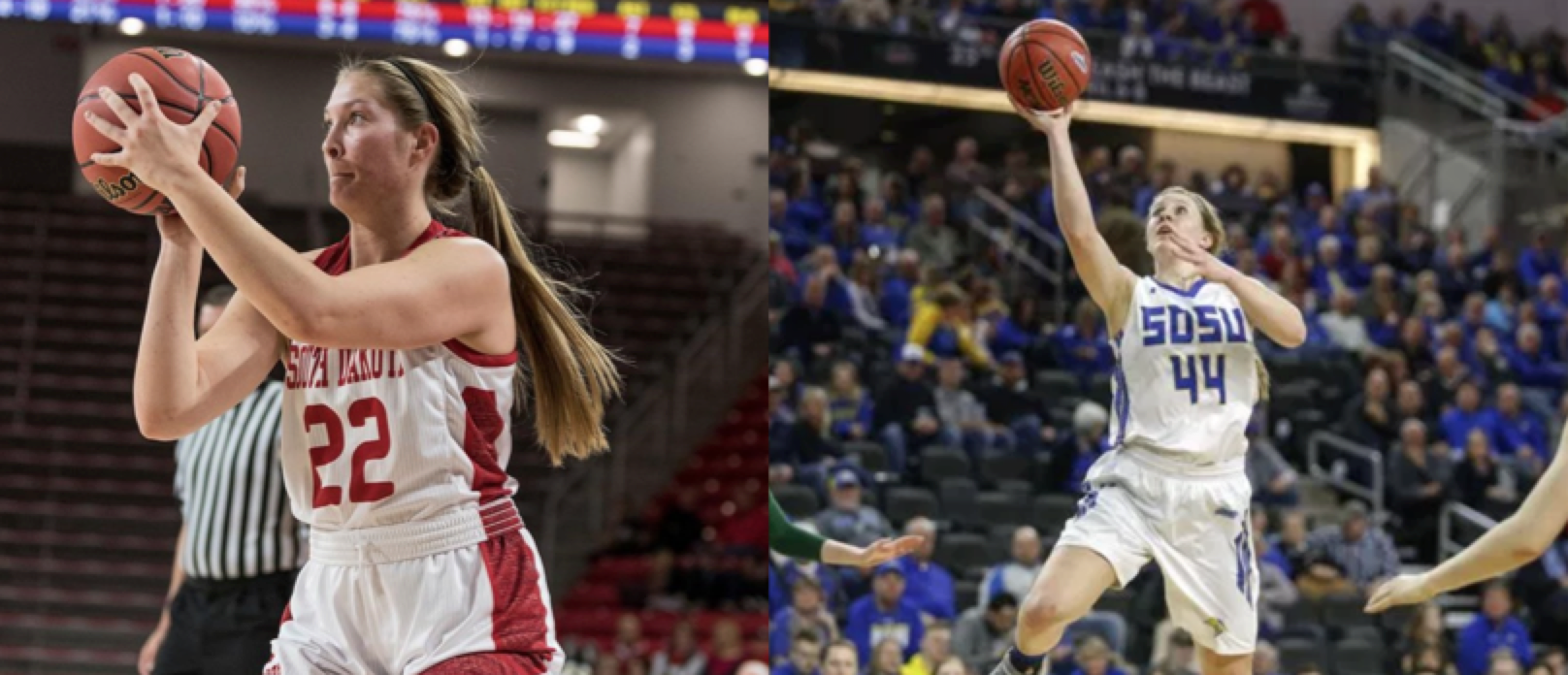 Picture of basketball players, Chloe Lamb and Myah Selland