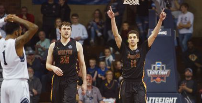 Northern State Wolves basketball players