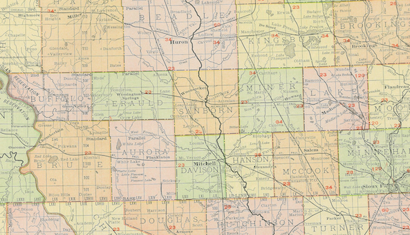 Map of South Dakota