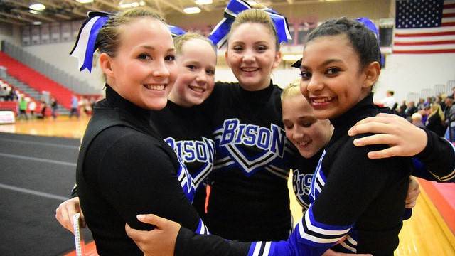 Bison cheerleaders