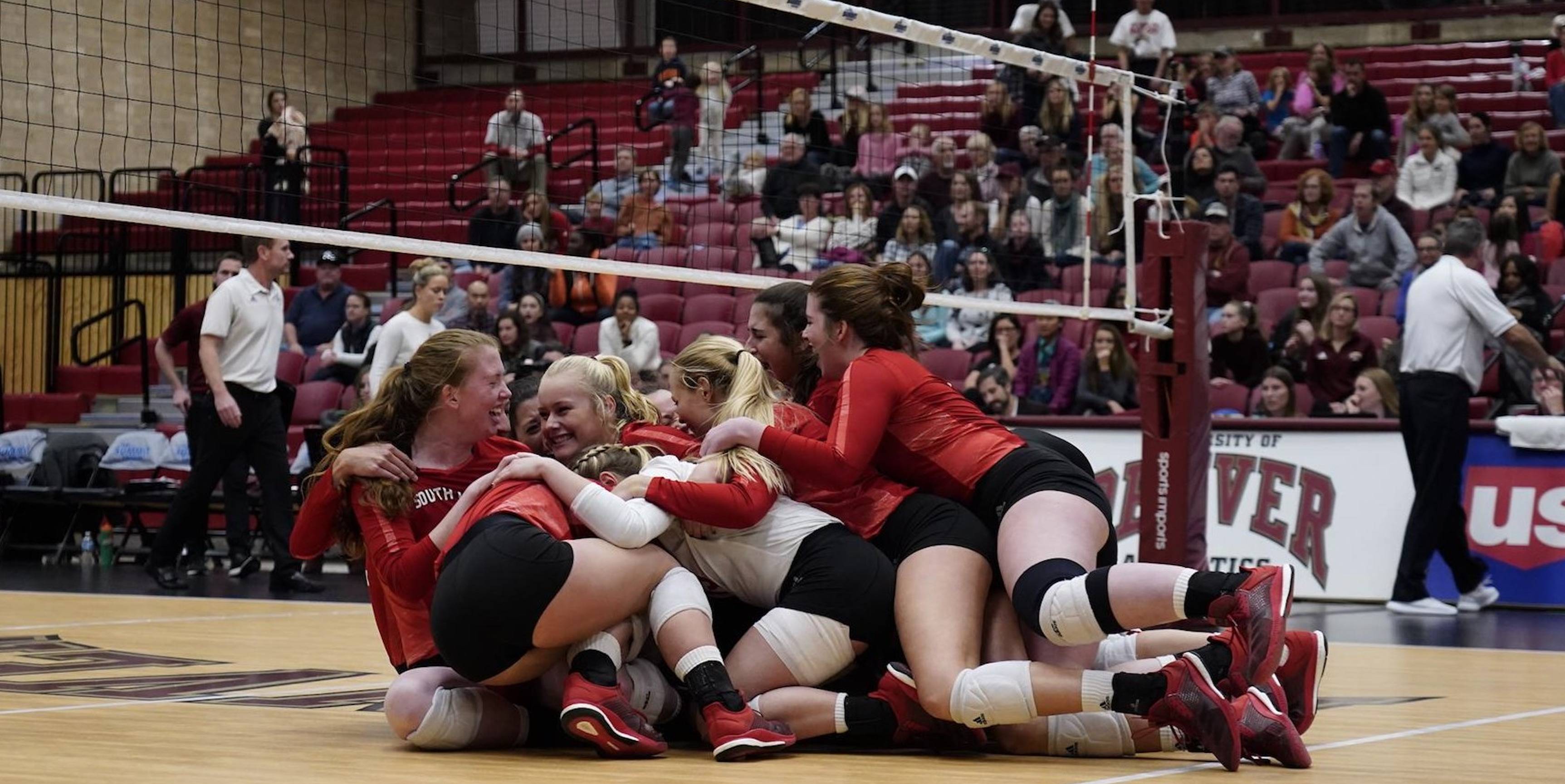 Photo of USD's volleyball team