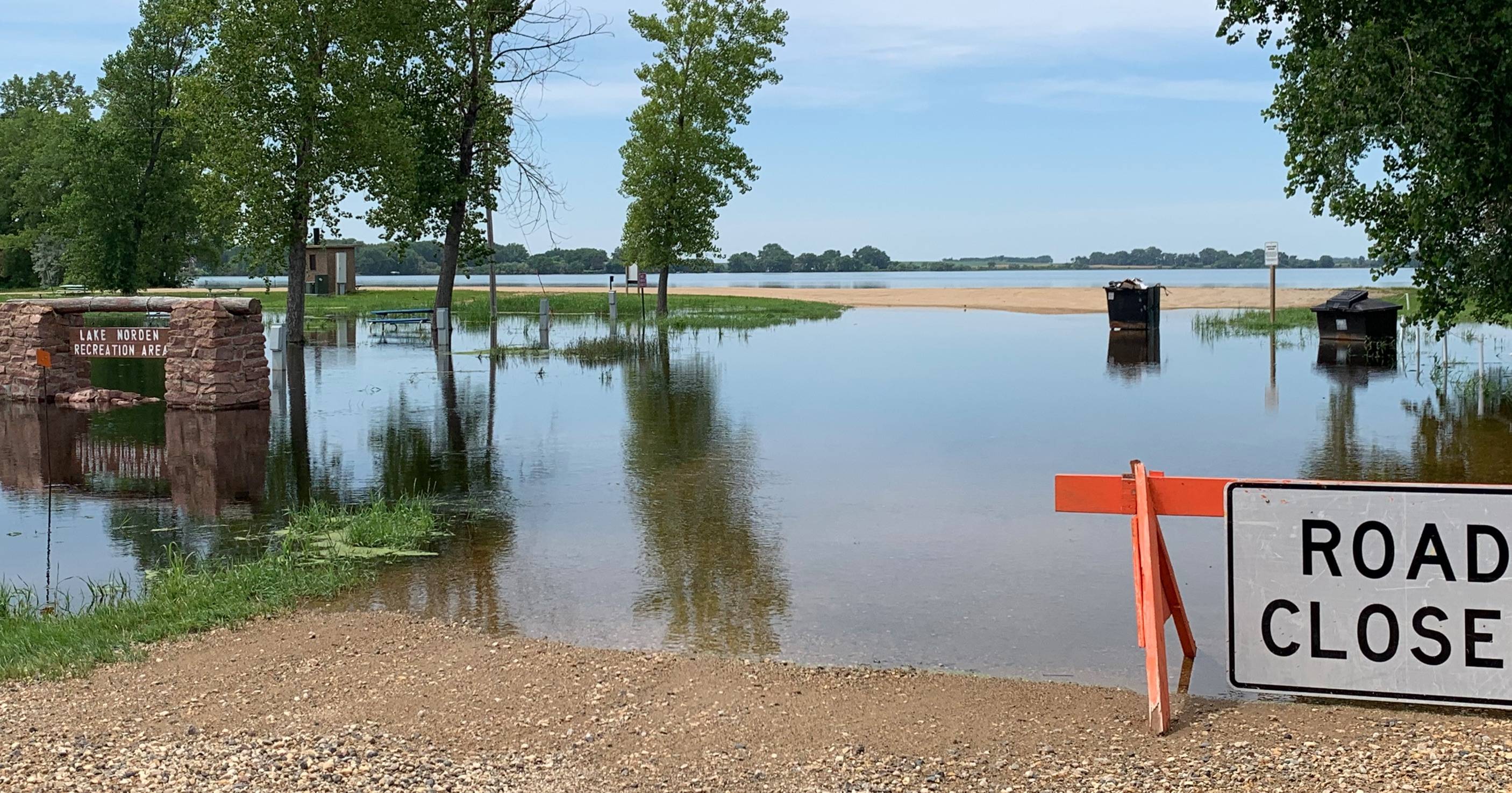 Lake Norden Recreation Area flooded over - July 12, 2019