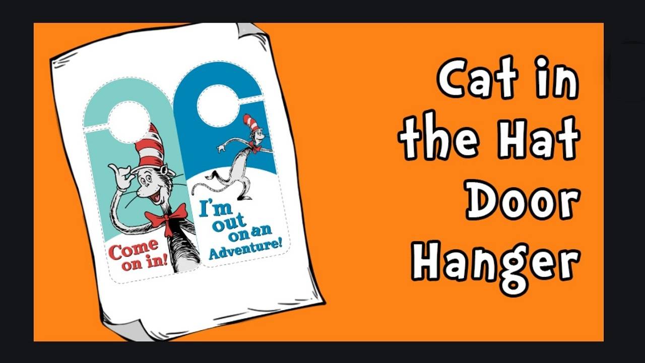 Cat in the hat door hanger
