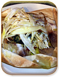 Fish in Papillot with Crab/Fennel Salad