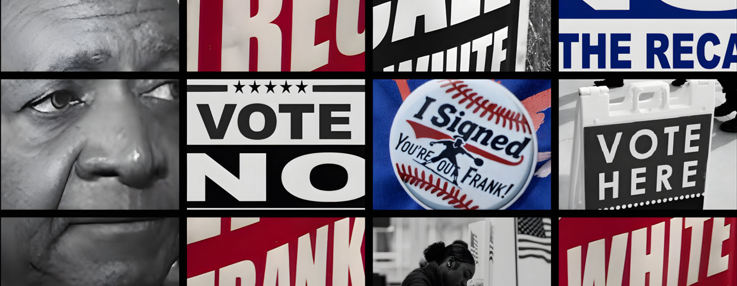 Collage of Frank White and campaign signs