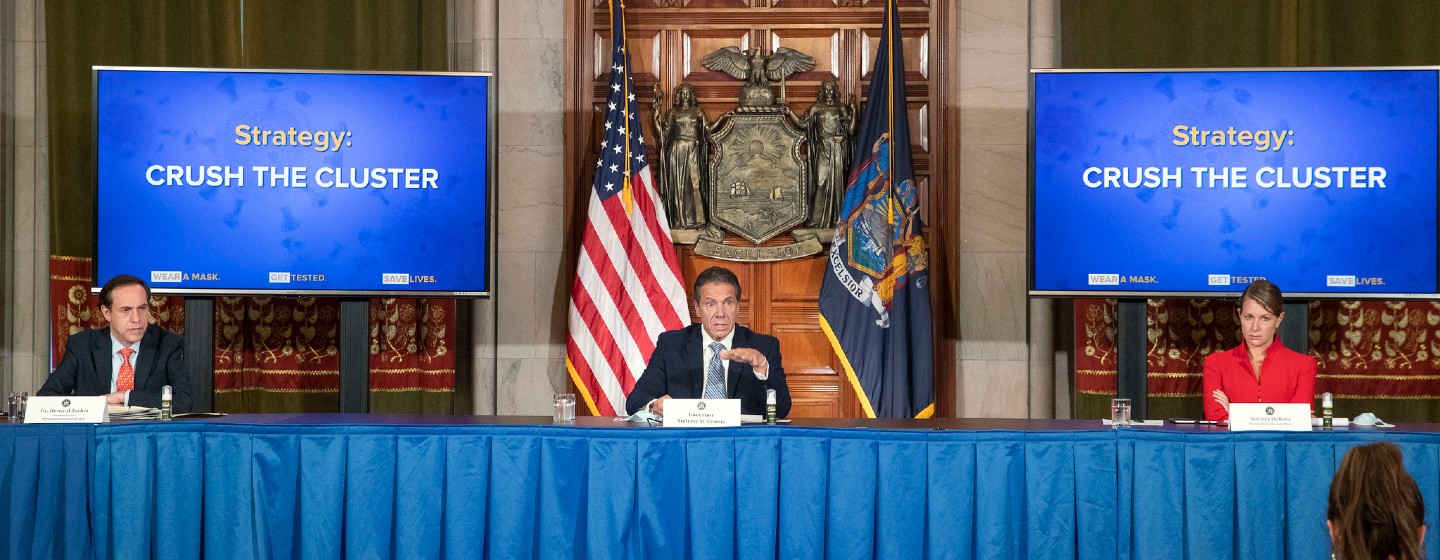 Governor Andrew Cuomo addresses the press