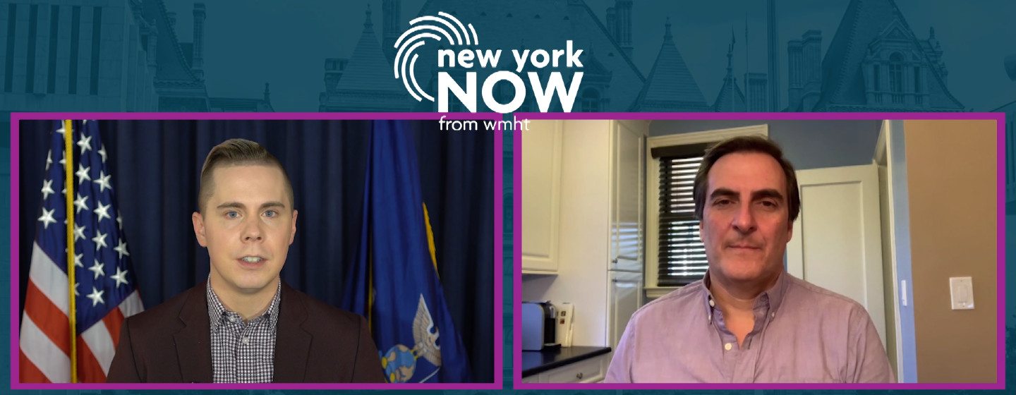 Dan Clark and Senate Deputy Majority Leader Mike Gianaris in a side by side video interview