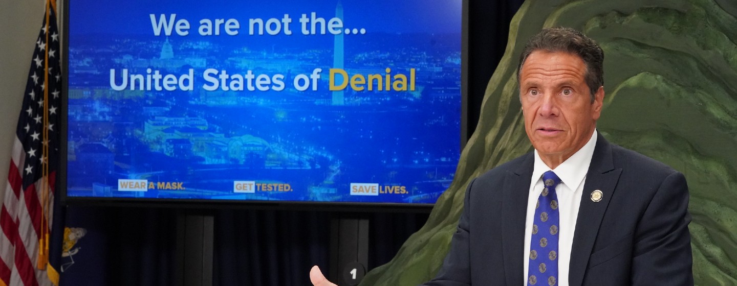 Governor Andre Cuomo addresses reporters