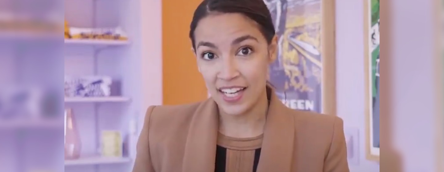 Rep. Alexandria Ocasio-Cortez in a screengrab from a video from Twitter