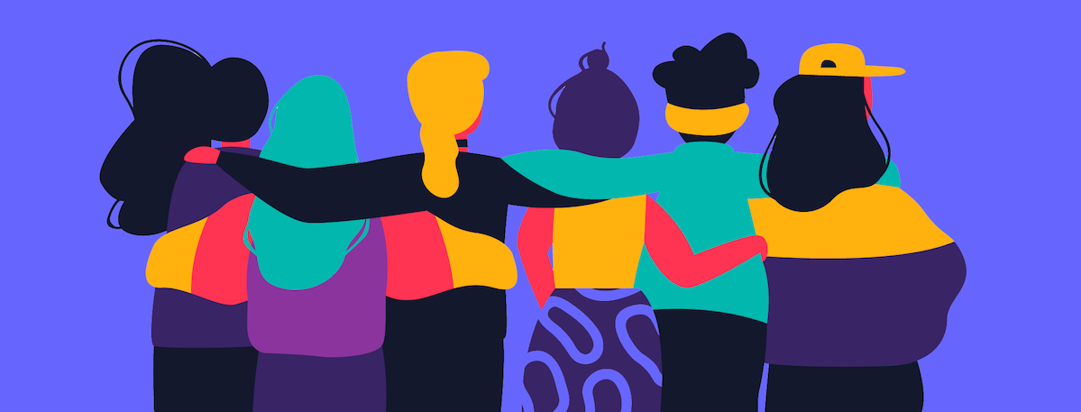 Stock image of women standing together