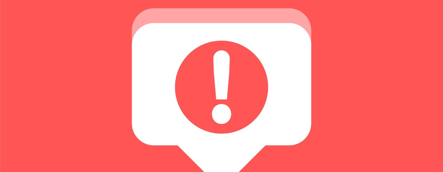 Exclamation mark icon on red background