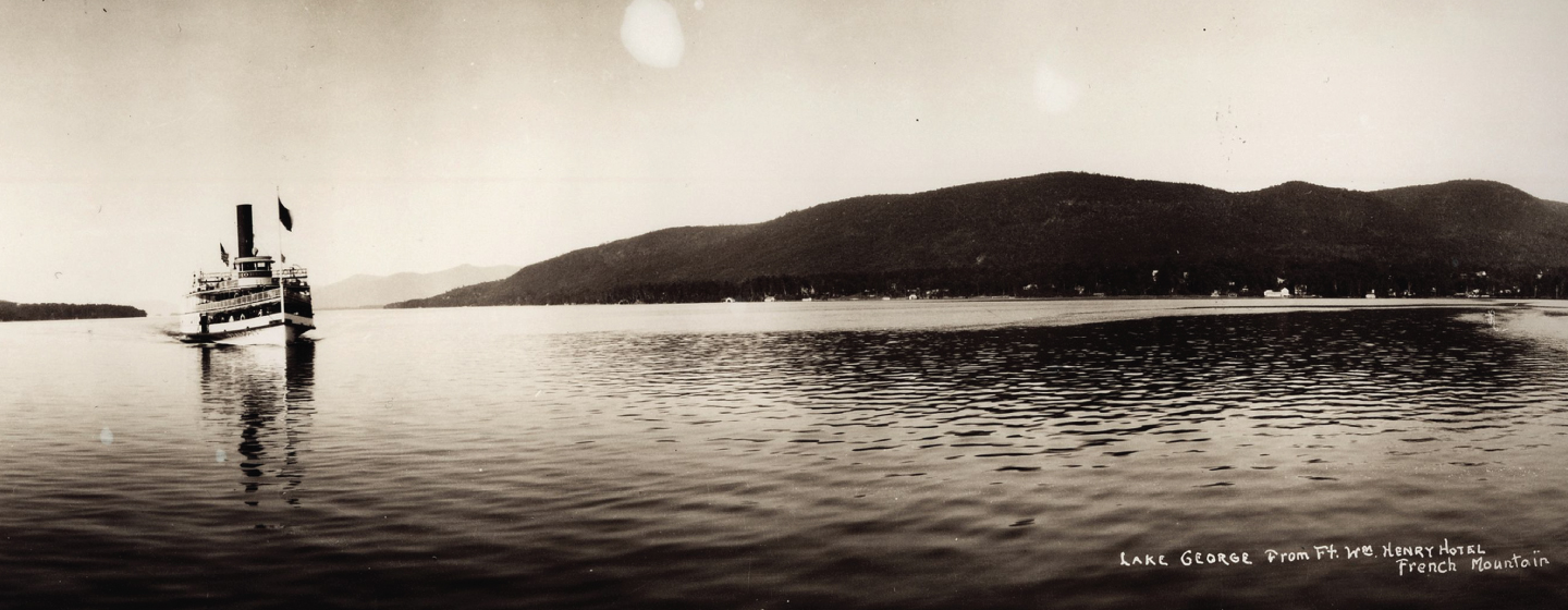 Vintage Negative of Lake George from the Ft Wm Henry Hotel French Mountain